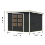 LESENA VRTNA HIŠKA KARIBU JUPITER 5 C 302X242X211 BELA – hiska