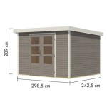 LESENA VRTNA HIŠKA KARIBU JUPITER 5 D 302X242X211 BELA – hiska