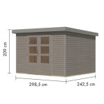LESENA VRTNA HIŠKA KARIBU JUPITER 5 D 302X242X211 SIVA – hiska