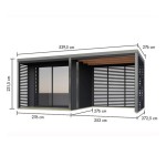 LESENA VRTNA HIŠKA KARIBU SATURN B + STREHA 3 M SIVI ALUMINIJ – hiska