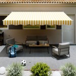 MARKIZA, TENDA MARINA 300X200 CM BELO/RUMENA, ROČNA – belorumena rocna