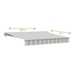 MARKIZA, TENDA NATERIAL CALIMA 400X300 CM BELO/SIVA, ROČNA – belosiva rocna