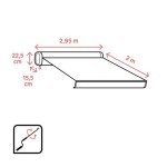 MARKIZA, TENDA NATERIAL LOBY 300X200 CM, BEŽ ROČNA, KASETNA – bez rocna
