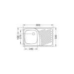 NERJAVNO POMIVALNO KORITO ALVEUS PRAKTIK 120, SATIN 790X500 MM – dodatni pogled 1