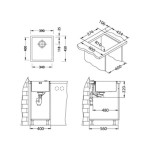 NERJAVNO POMIVALNO KORITO ALVEUS QUADRIX 20 390X450 MM – dodatni pogled 2