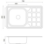 NERJAVNO POMIVALNO KORITO QUADRON LOUIS 111 + KATE SREBRN SET Z ARMATURO – dodatni pogled 4
