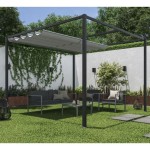 PERGOLA NATERIAL HORALI STEEL 300X300 ZLOŽLJIVA STREHA – zlozljiva