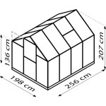 POLIKARBONATNI RASTLINJAK VITAVIA TRITON 5000 HKP 6 MM ČRNA 207X198X256 – crna