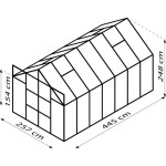 POLIKARBONATNI RASTLINJAK VITAVIA URAN 11500 HKP 4 MM ČRNA 246X257X445 – crna