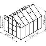 STEKLEN RASTLINJAK VITAVIA URAN 8300 ESG 3 MM ALUMINIJ 246X257X321 – dodatni pogled 1