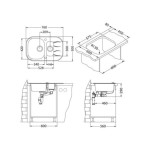 STEKLENO POMIVALNO KORITO ALVEUS WAVE 30, BELA 760X500 MM – dodatni pogled 1