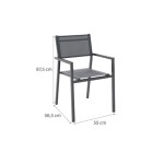 JEDILNI FOTEL ORION ALPHA II ALU TEKSTIL 2X1 TEMNO SIV – stol