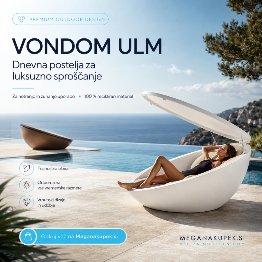 Vondom Ulm dnevna postelja za terase, bazene in hotele. Vondom Ulm dnevna postelja združuje luksuz, senco in premium dizajn.
