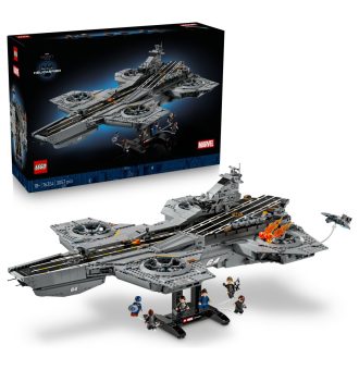 Oživi Marvelovo vesolje s kompletom za sestavljanje modela leteče letalonosilke S.H.I.E.L.D. (76354) za odrasle navdušence.