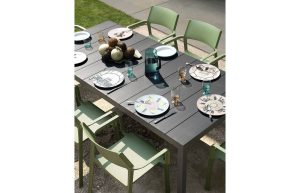Vrtna garnitura ANTRACIT AGAVE, RIO 140 + 6x stol TRILL – nardi