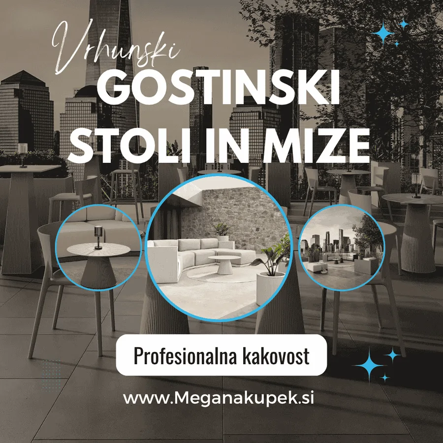 Gostinski stoli in mize za profesionalno uporabo