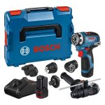 AKUMULATORSKI VRTALNI VIJAČNIK, POLNI KOMPLET GSR 12V-35 FC + L-BOXX + KOMPLET NASTAVKOV FC Z VRTALNO GLAVO GFA 12-H – vijacnik