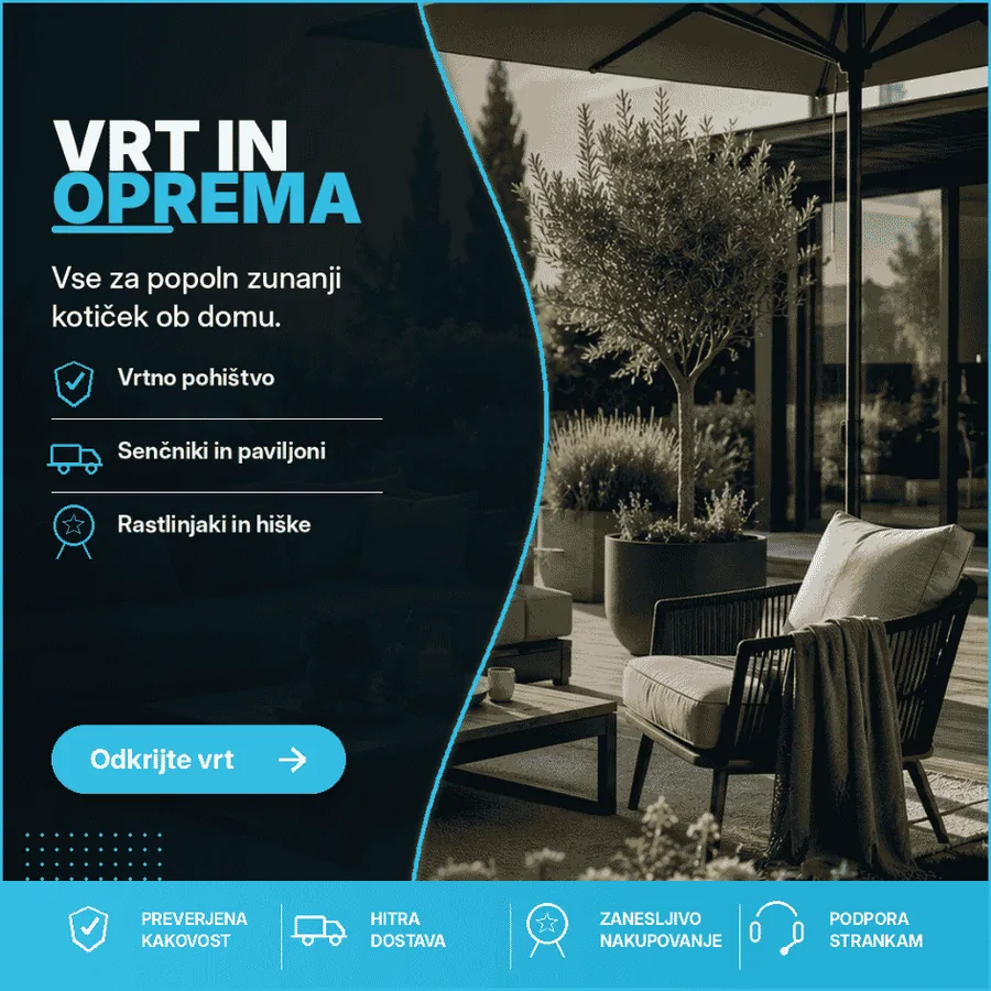 Vrt in oprema za urejen zunanji kotiček