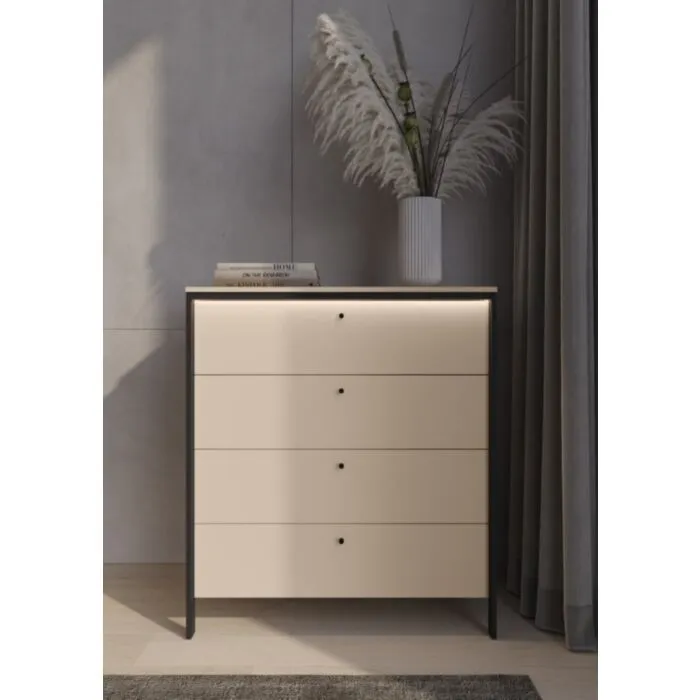 Komoda EVAS Komoda EVAS je popolna izbira za vse, ki si želijo prostorne, elegantne in funkcionalne komode. S premišljeno razporeditvijo omogoča pregledno shranjevanje.