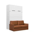 Komplet postelja v omari + kavč ROBIDA 140 x 200 bela mat, vam omogoča, da kateri koli prostor spremenite v popolno uporabno in estetsko privlačno spalnico