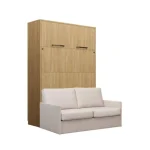 Komplet postelja v omari + kavč ROBIDA 140 x 200 svetli hrast – kavc