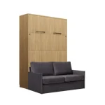 Komplet postelja v omari + kavč ROBIDA 140 x 200 svetli hrast, vam omogoča, da kateri koli prostor spremenite v popolno uporabno in estetsko privlačno