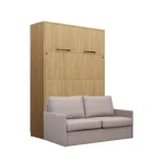 Komplet postelja v omari + kavč ROBIDA 140 x 200 svetli hrast – kavc