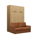 Komplet postelja v omari + kavč ROBIDA 160 x 200 svetli hrast – kavc