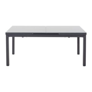 KOVINSKA MIZA SANIBEL ALU/STEKLO 180/240X100 TEMNO SIVA