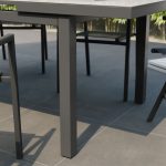 KOVINSKA MIZA SANIBEL ALU/STEKLO 180/240X100 TEMNO SIVA – alusteklo 180240x100