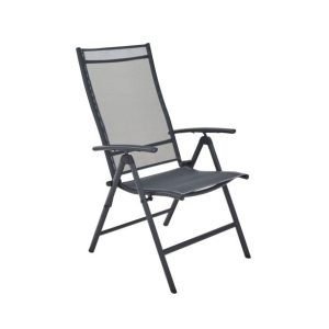 KOVINSKI STOL KIMA ALU TEKSTILEN 2/1 TEMNO SIV
