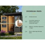LESENA VRTNA HIŠKA KARIBU PLUTO 1 B + PODALJŠEK 2.33 M ZEMELJSKO SIVA – hiska podaljsek