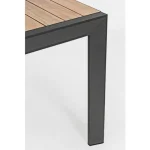 Miza BELMAR 160-240X100 natur/antracit, mizna plošča z aluminijastimi letvami v videzu lesa ustvarja topel in naraven videz. Mizno podnožje je iz prašno