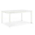Vrtna miza KONNOR 160-240X100, v beli barvi. Je raztegljiva iz 160 cm na 240 cm. Okvir mize je iz aluminija, ki je prašno barvan. Barva: bela Material: