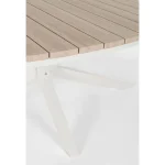 Miza ZELMAR 218x115, mizni okvir je izdelan iz aluminija. Mizna plošča je izdelana iz aluminija barvana v videz lesa. Barva: bela / videz lesa Material: