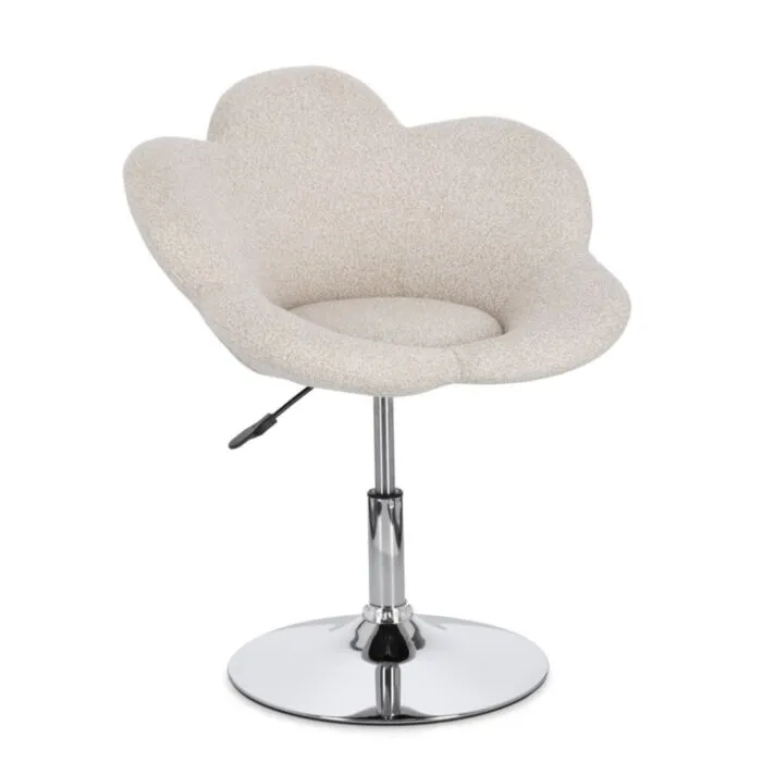 Nastavljiv fotelj FLEUR bež Nastavljiv fotelj FLEUR bež, eleganten fotelj z moderno zasnovo in kakovostno izdelavo. Konstrukcija je izdelana iz kromiranega jekla, ki zagotavlja