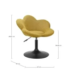 Nastavljiv fotelj FLEUR rumena, eleganten fotelj z moderno zasnovo in kakovostno izdelavo. Konstrukcija je izdelana iz kromiranega jekla, ki zagotavlja