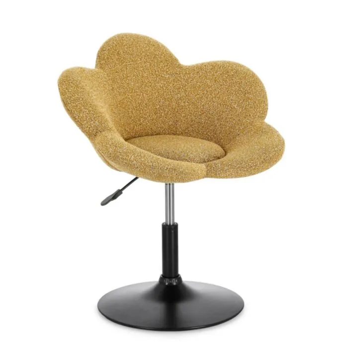 Nastavljiv fotelj FLEUR rumen Nastavljiv fotelj FLEUR rumena, eleganten fotelj z moderno zasnovo in kakovostno izdelavo. Konstrukcija je izdelana iz kromiranega jekla, ki zagotavlja
