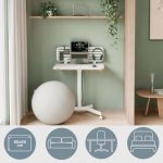 PISALNA MIZA LEITZ COSY-WOW ERGO 80X60CM DVIŽNA BELA NA KOLEŠČKIH – dvizna kolesckih