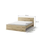 Lesena postelja EDEK 160 x 200 je kakovostna in moderna. Ima sodoben dizajn in je primerna za vzmetnico 160 x 200 - vzmetnica ni vključena v ceno. Letveni