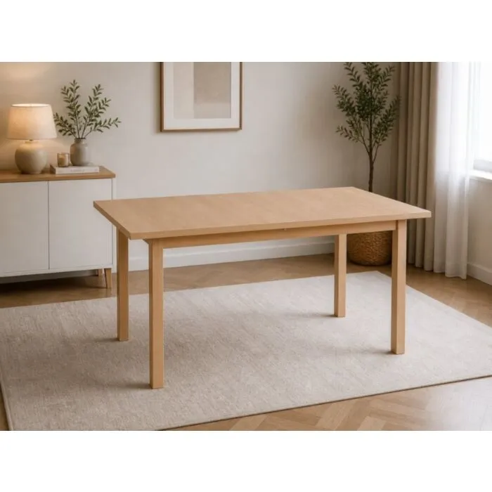 Raztegljiva kuhinjska miza KIVI sonoma Raztegljiva jedilna miza KIVI je elegantna in kakovostna. Izdelana je iz trpežne laminirane plošče, ki zagotavlja trpežnost, enostavno vzdrževanje in