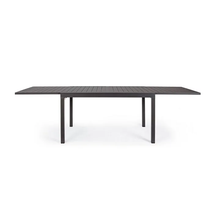 Raztegljiva miza PELAGIUS 135-270X90 antracit Raztegljiva miza PELAGIUS 135-270X90 antracit, izdelek je izdelan iz kakovostnega aluminija, prašno barvanega s poliestrskim premazom, ki zagotavlja sodoben