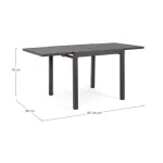 Raztegljiva miza PELAGIUS 83-166X80 antracit – dodatni pogled 6
