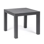 Vrtna mizica KLEDI 50x50 antracit, je eleganten in kakovosten kos pohištva. Okvir je narejen iz aluminija (poliester) ter zgornja plošča je narejena iz