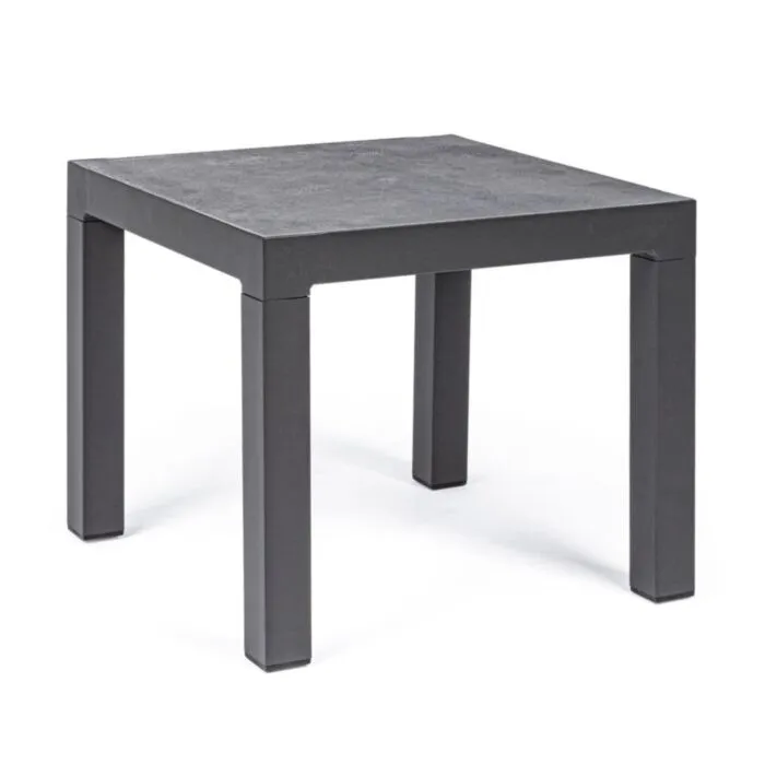 Vrtna klubska miza KLEDI 50x50 antracit Vrtna mizica KLEDI 50x50 antracit, je eleganten in kakovosten kos pohištva. Okvir je narejen iz aluminija (poliester) ter zgornja plošča je narejena iz