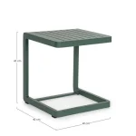Vrtna miza KONNOR 40 x 40 je elegantna in kakovostna. Zaradi njene oblike je priročna in funkcionalna. Narejena je iz aluminija s prašnim barvanjem -