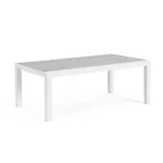 Vrtna mizica KLEDI 120x70 bela ima aluminjasti okvir, prašno barvana (poliester) ter vsebuje zgornjo keramiko. Prednost prašno barvanega aluminijastega