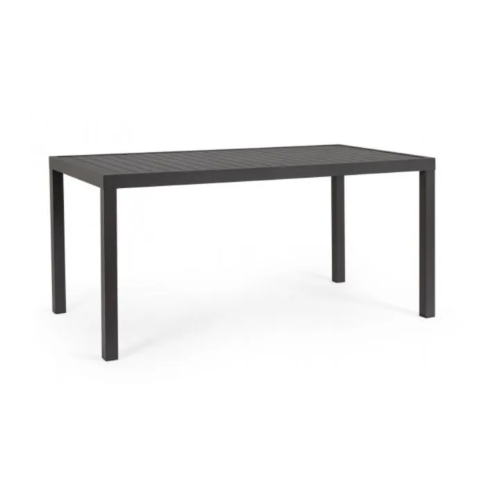 Vrtna miza HILDE 150X80 antracit Vrtna miza HILDE 150X80 antracit je narejena iz prašno barvanega aluminija. Material: - Aluminij Barve: - Antracit Dimenzije: širina: 150 cm globina: 80 cm