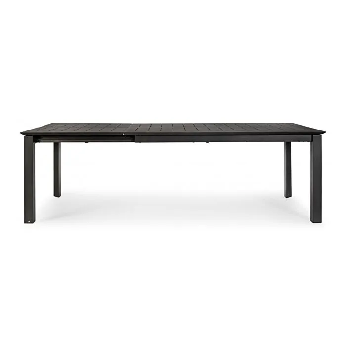Vrtna miza KONNOR 160-240X100 antracit Vrtna miza KONNOR 160-240X100, v antracit barvi. Je raztegljiva iz 160 cm na 240 cm. Okvir mize je iz aluminija, ki je prašno barvan. Barva: antracit