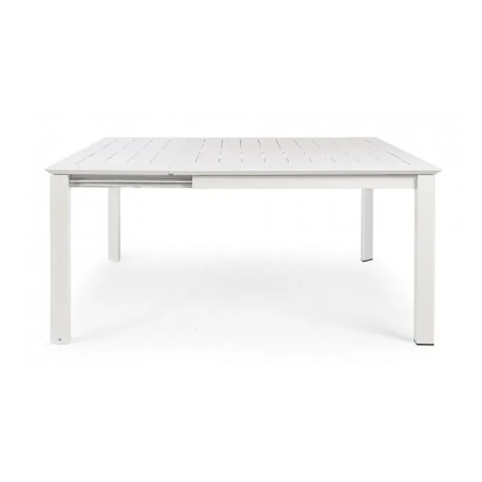 Vrtna miza KONNOR 160X110/160 bela Vrtna miza KONNOR 160X110/160, v beli barvi. Se raztegne po širini iz 110 cm na 160 cm. Okvir mize je iz aluminija, ki je prašno barvan. Barva: bela